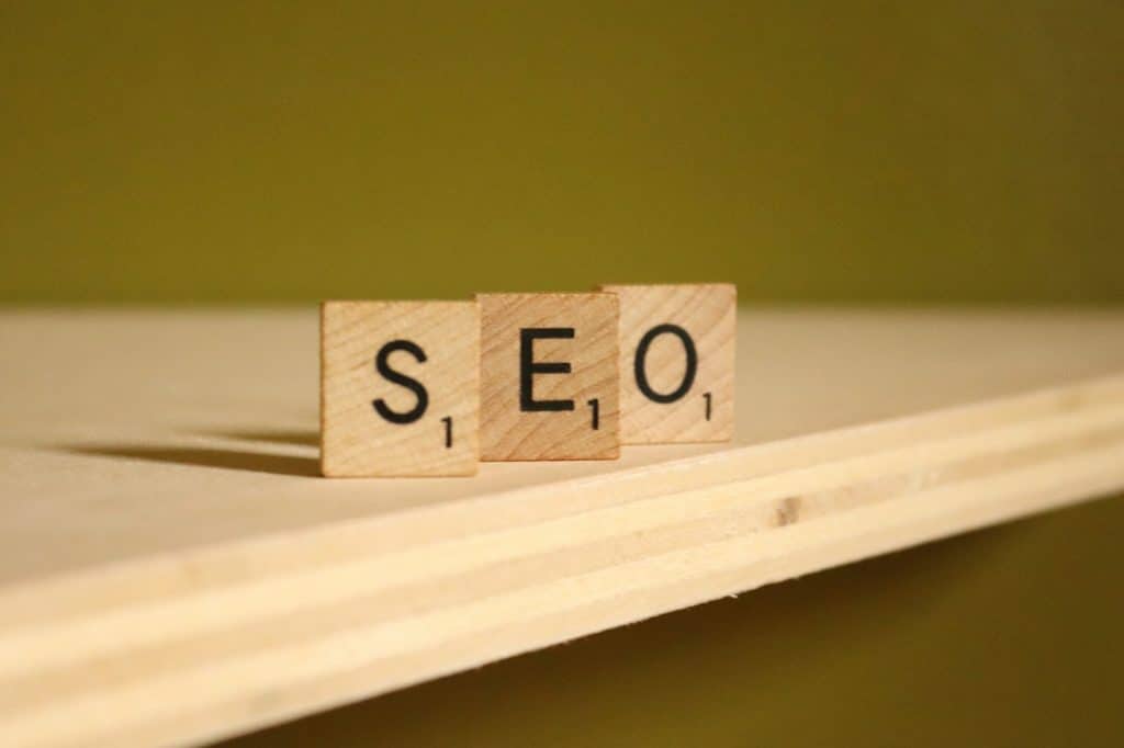 SEO strategy tiles representing search engine optimization