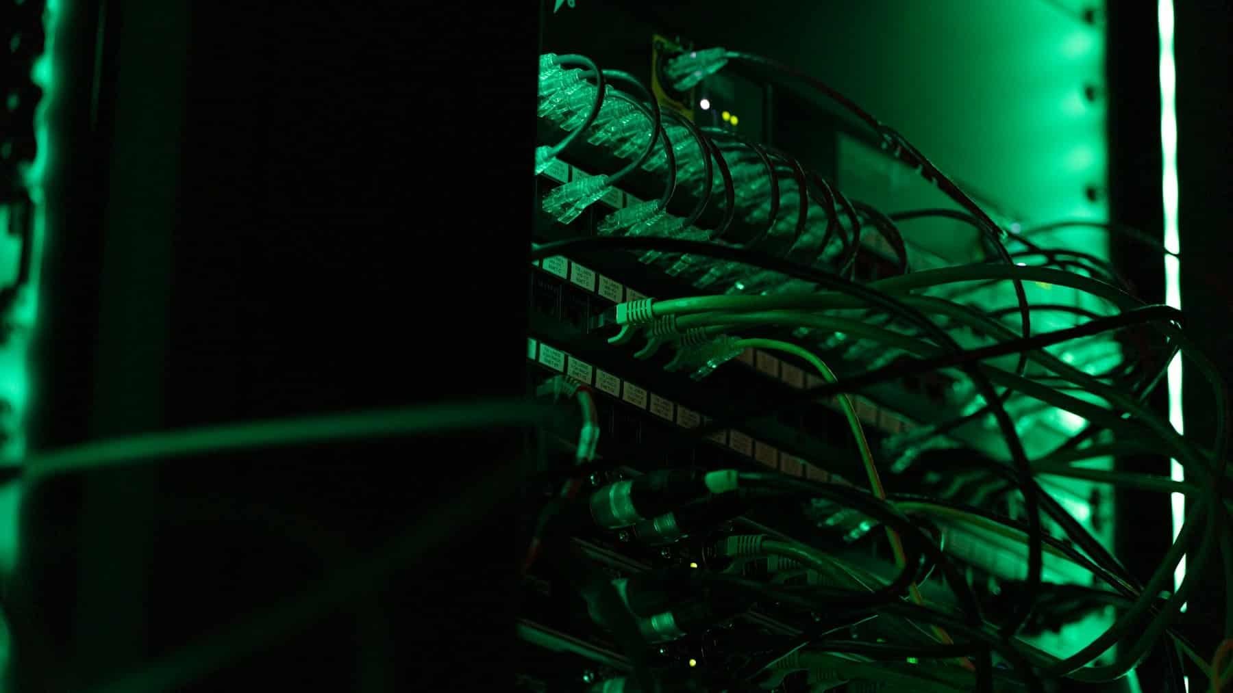 Rack of server equipment in a data center
